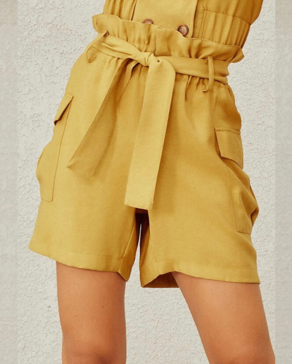 PAPERBAG WAIST SHORTS WITH SIDE POCKET - Image 2