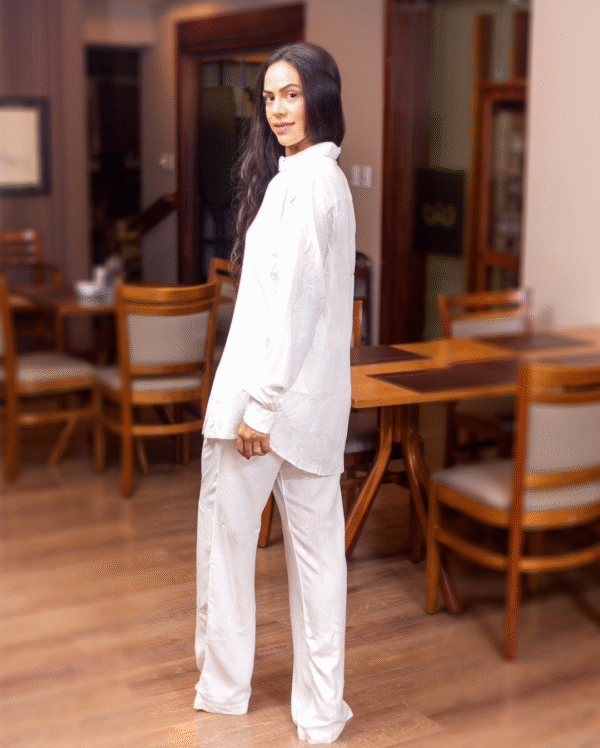 OFF WHITE WIDE-LEG TROUSERS - Image 6